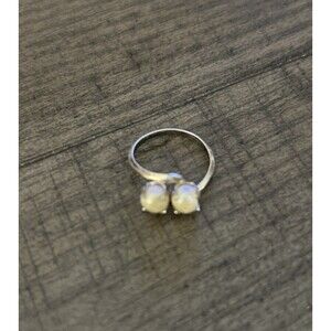 Joseph Esposito Sterling Double Pearl Ring Size 6
